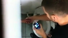 Recording at the public toilet gloryhole