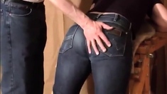 Caned Over Tight Jeans Daddy Boy