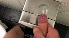 Cumshot Compilation Public Restroom 2018