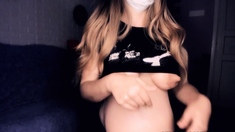 Pregnant tits is as big as your thumb