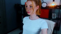 Unique Redhead SheBoy gets naked Webcam sex Show
