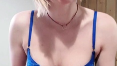 Hottest Amateur 19yo Busty Blonde Teen abused on Webcam