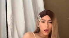 Shemale latina Duda Lopez is anal toying and masturbating