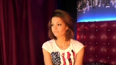 Russian Amateur Brunette Babe On Webcam Talking With Fans