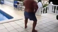 Fat Latin Daddy Strips Outdoors with His Bear