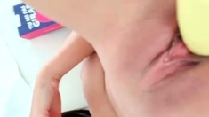 Close up babe fingers her pussy