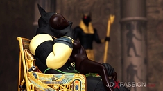 Anubis fucks a young egyptian slave in his temple