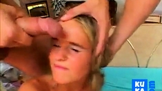 Innocent looking teen does NOT like getting facials!