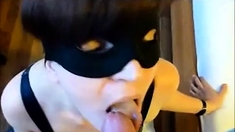 Black cum in mouth and swallow
